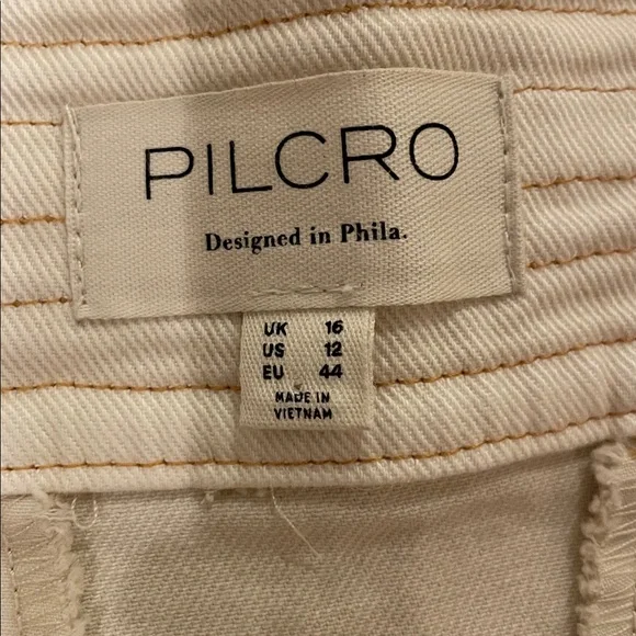 Pilcro Cream Jean Flare Mini Skirt - Picture 2 of 3